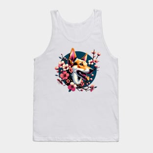 Portuguese Podengo Pequeno and Spring's Cherry Blossoms Tank Top